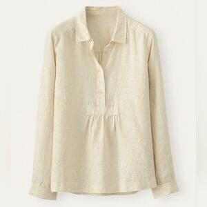 Poetry Fashion A-Line 100% Linen Yellow Wheat Shirt US 10 UK 14